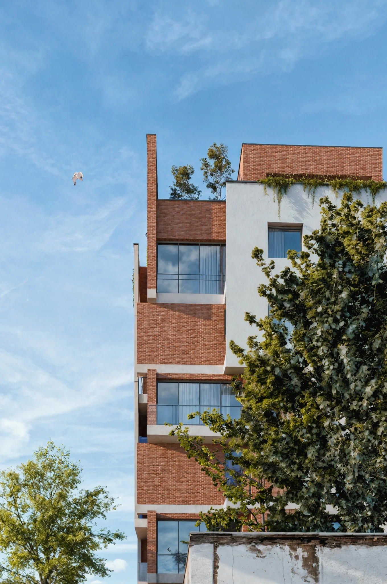 Hema Building No.02 — Corner volume and balcony detail