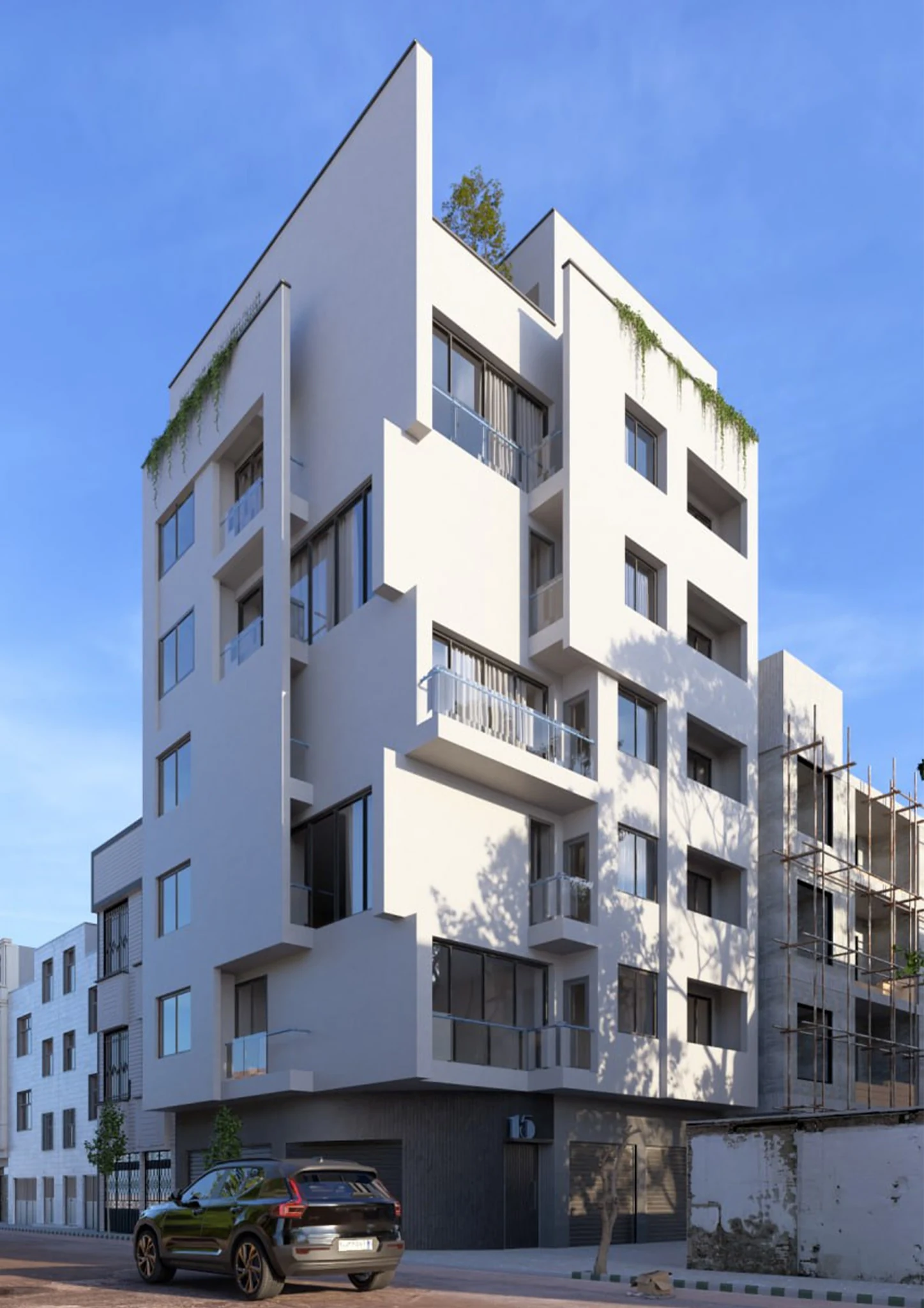 Hema Building No.02 — Material study: light-toned façade
