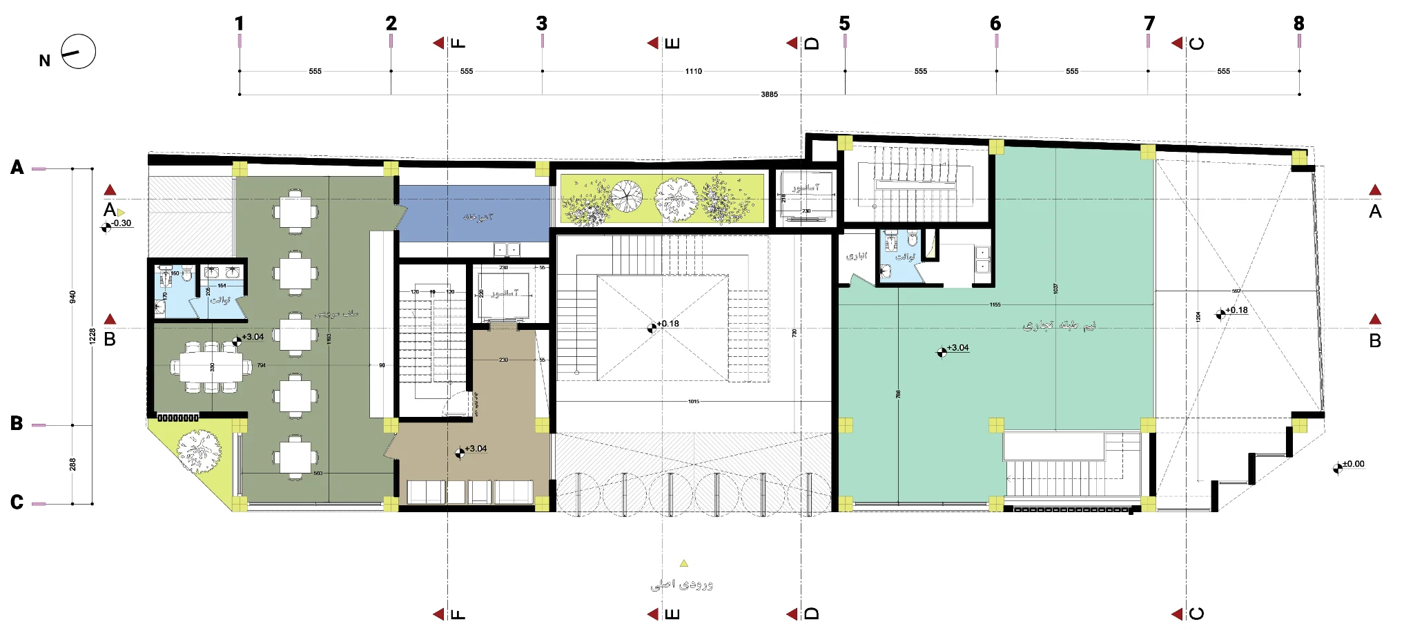 Mahabad Engineering Organization Building — Ground floor and public space plan