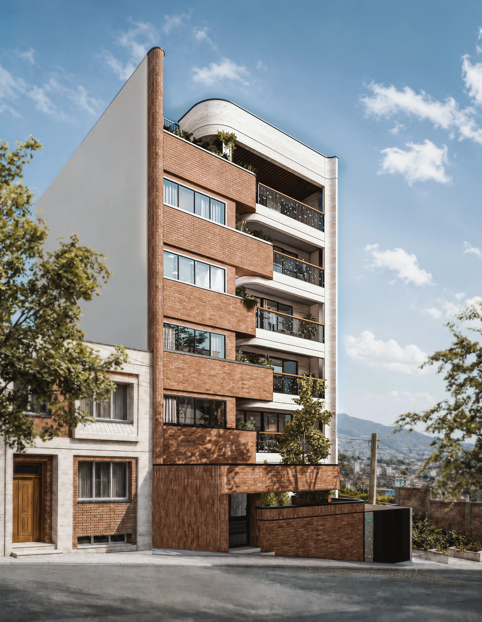 Mahabad Residential Building — Street view from the corner