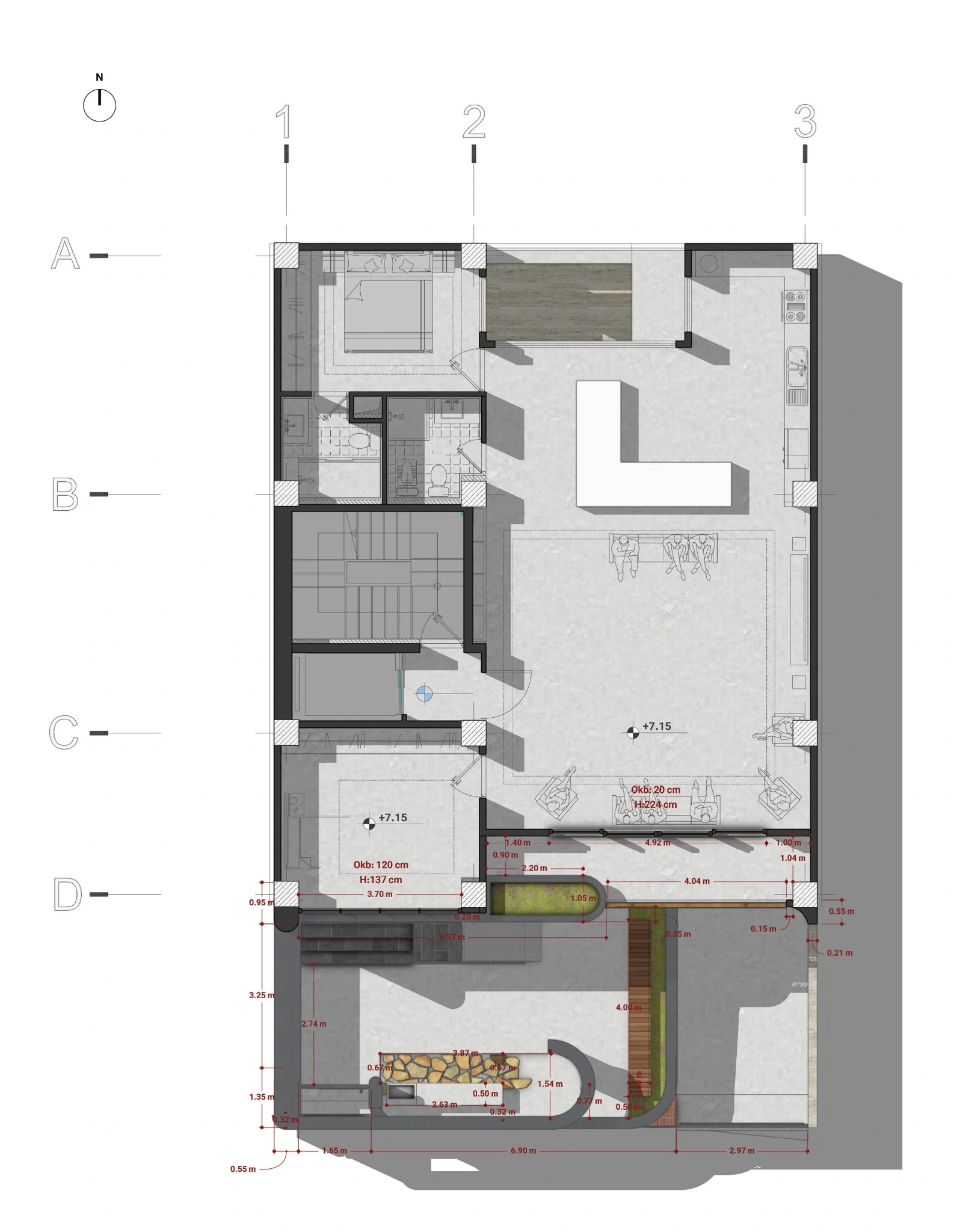 Mahabad Residential Building — Residential floor plan — study B
