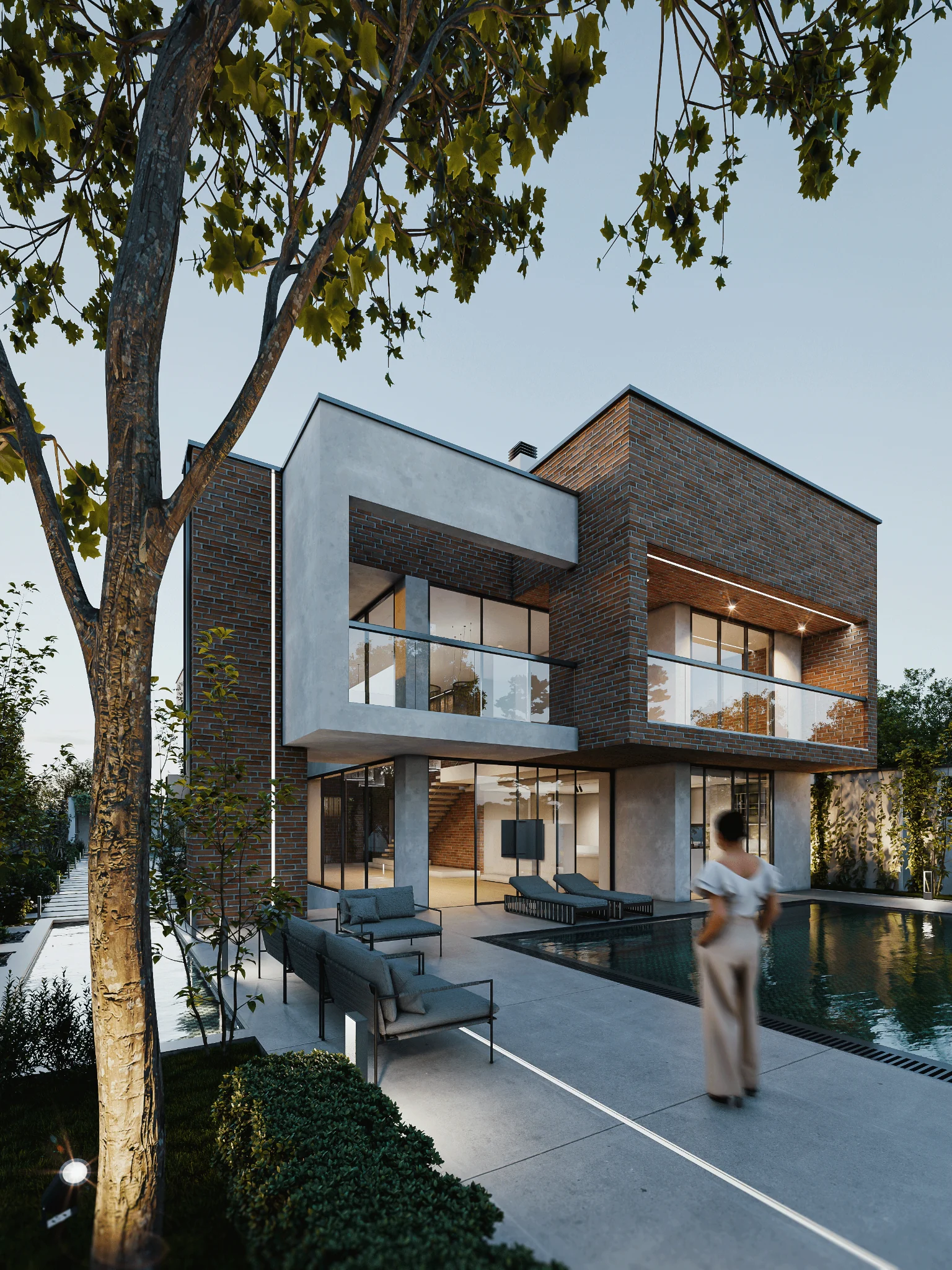 Private Villa — Villa and pool — oblique view
