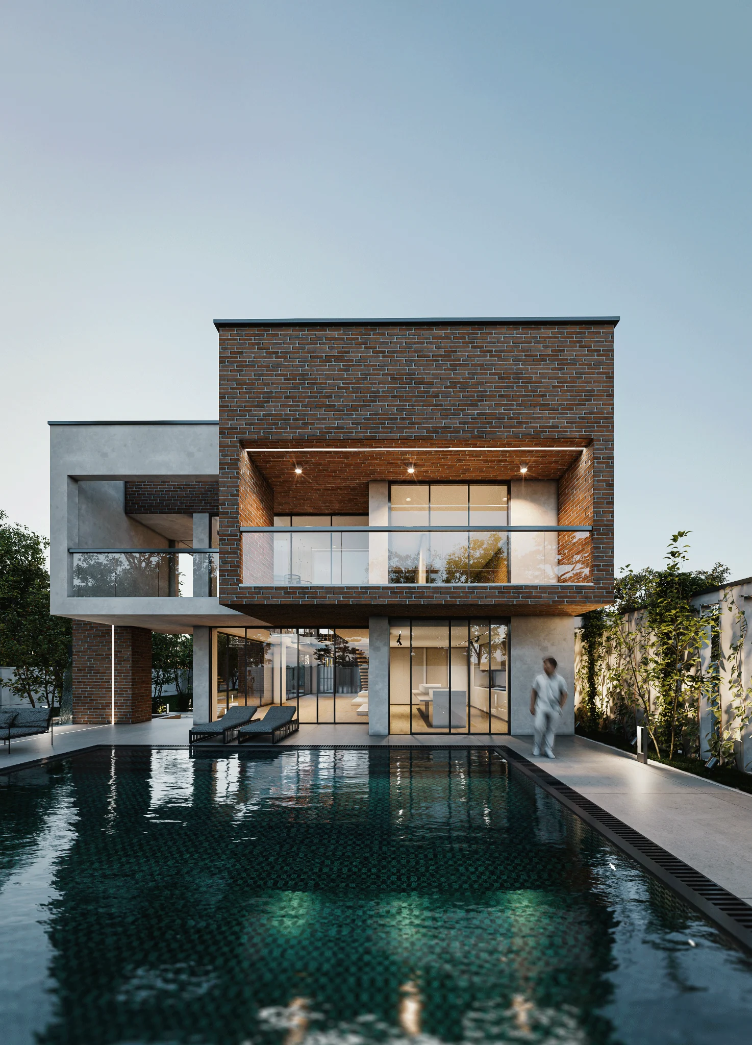 Private Villa — Pool-facing elevation