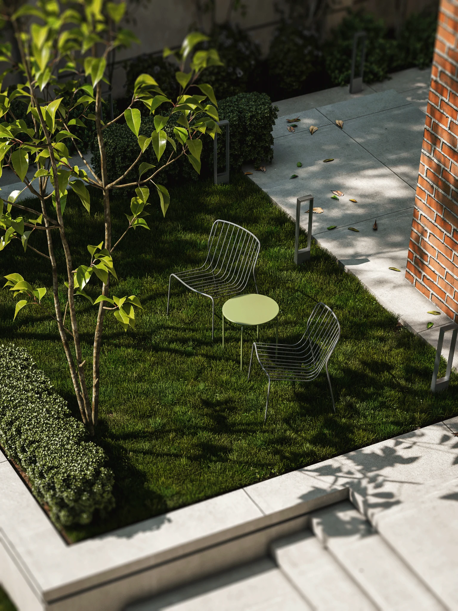 Private Villa — Outdoor seating in the planted court