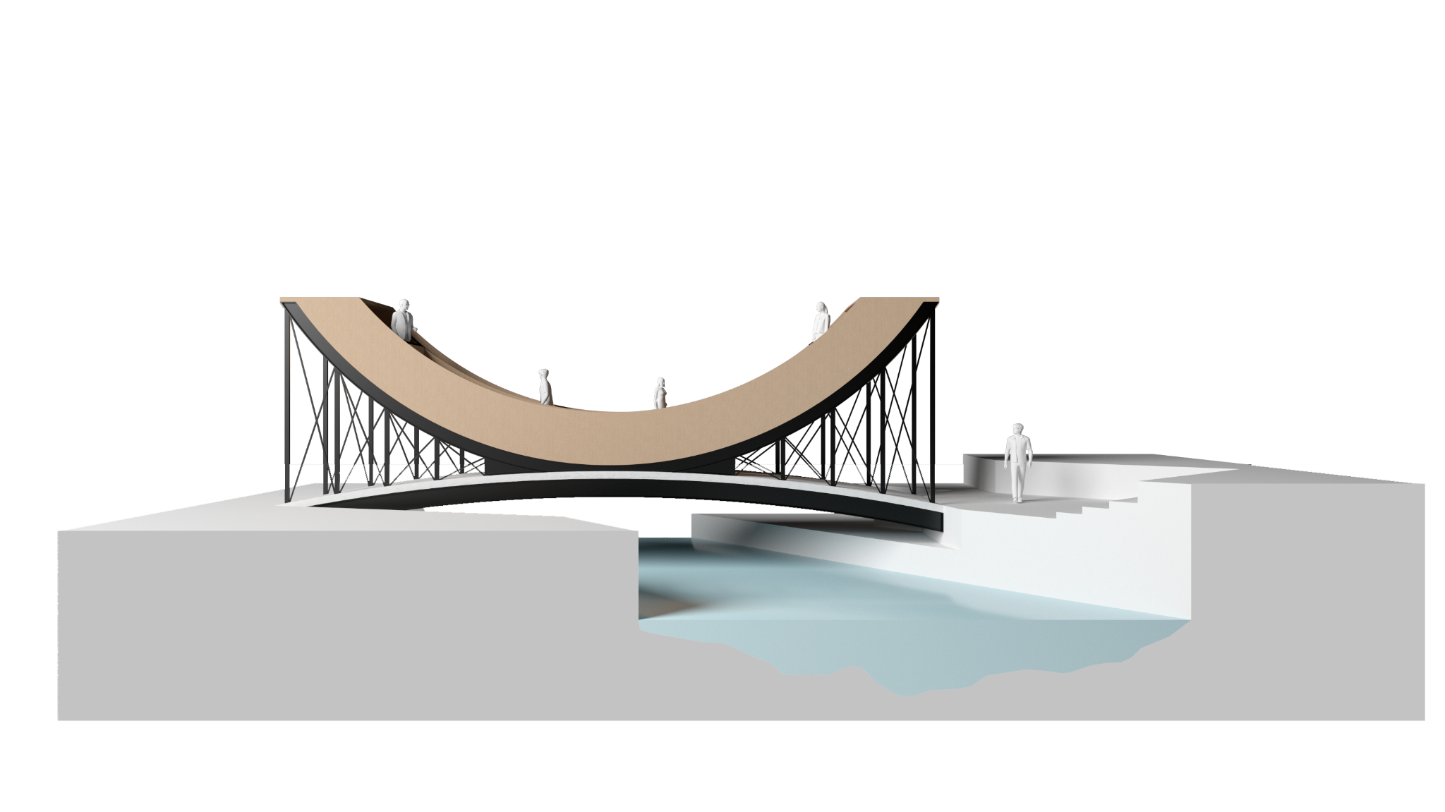 Opera Bridge — Study model: lateral view