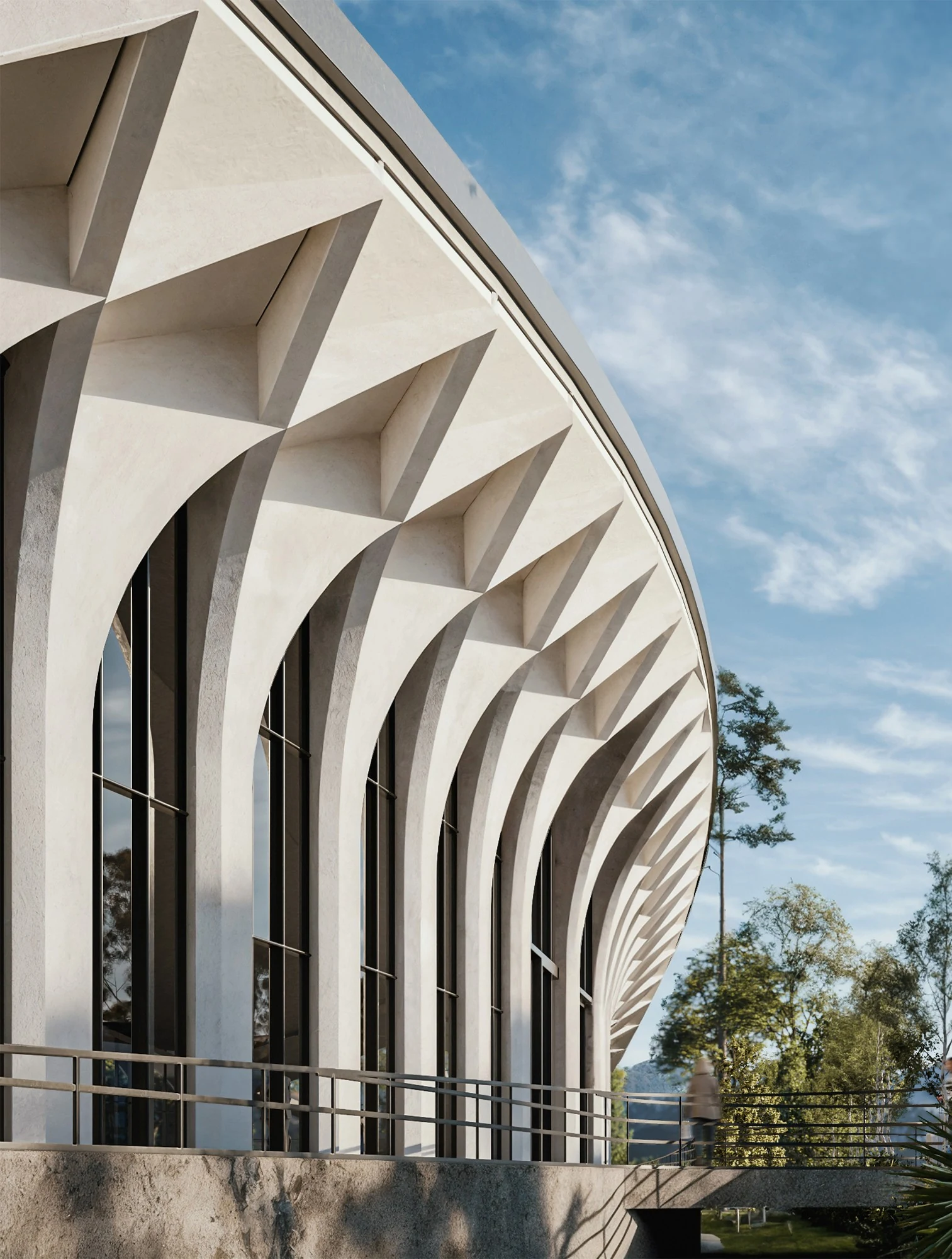 Parand Train Station — Structural arches and shaded walkway