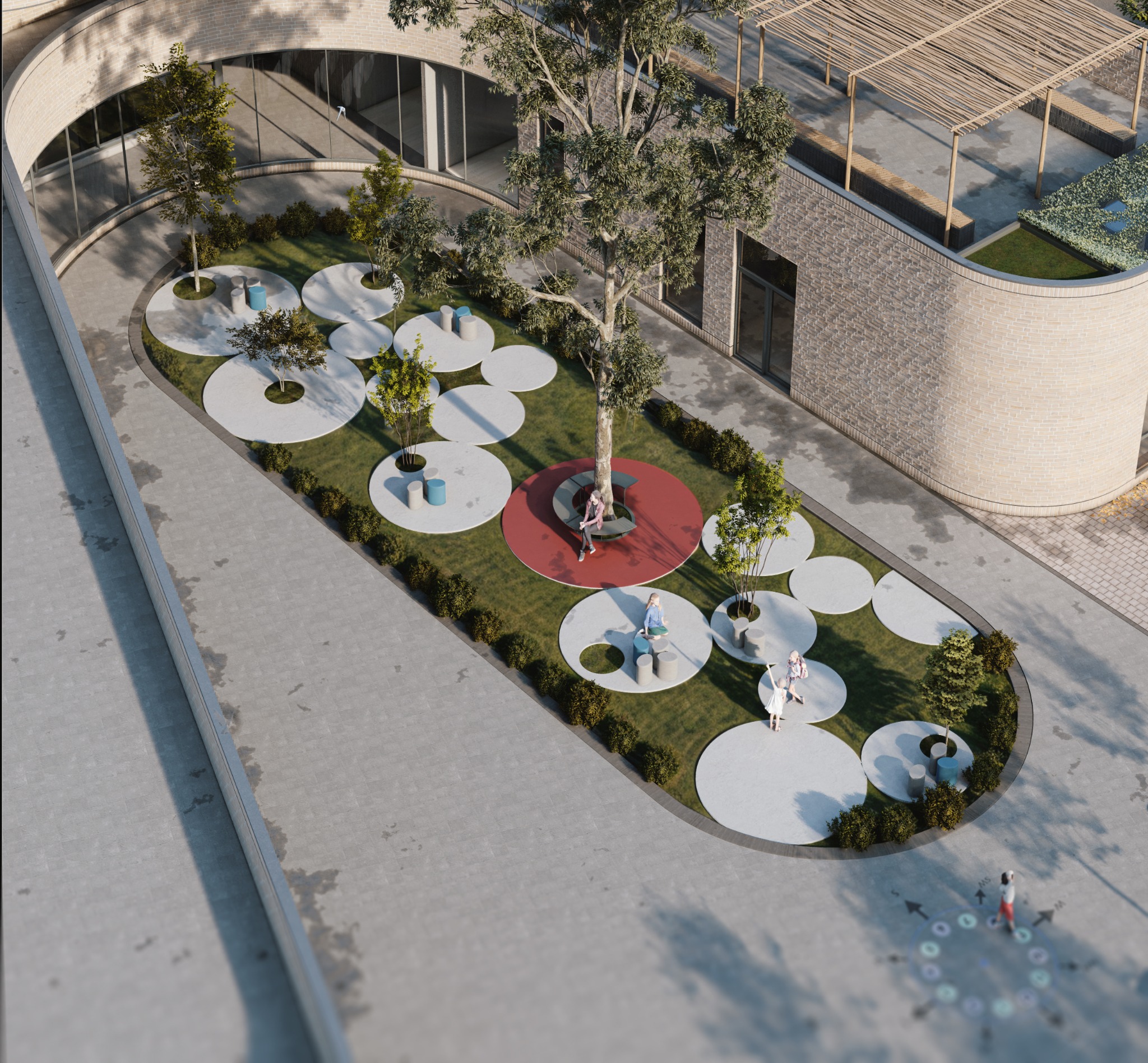 Saqqez Autism Center — Northern courtyard and outdoor activity area