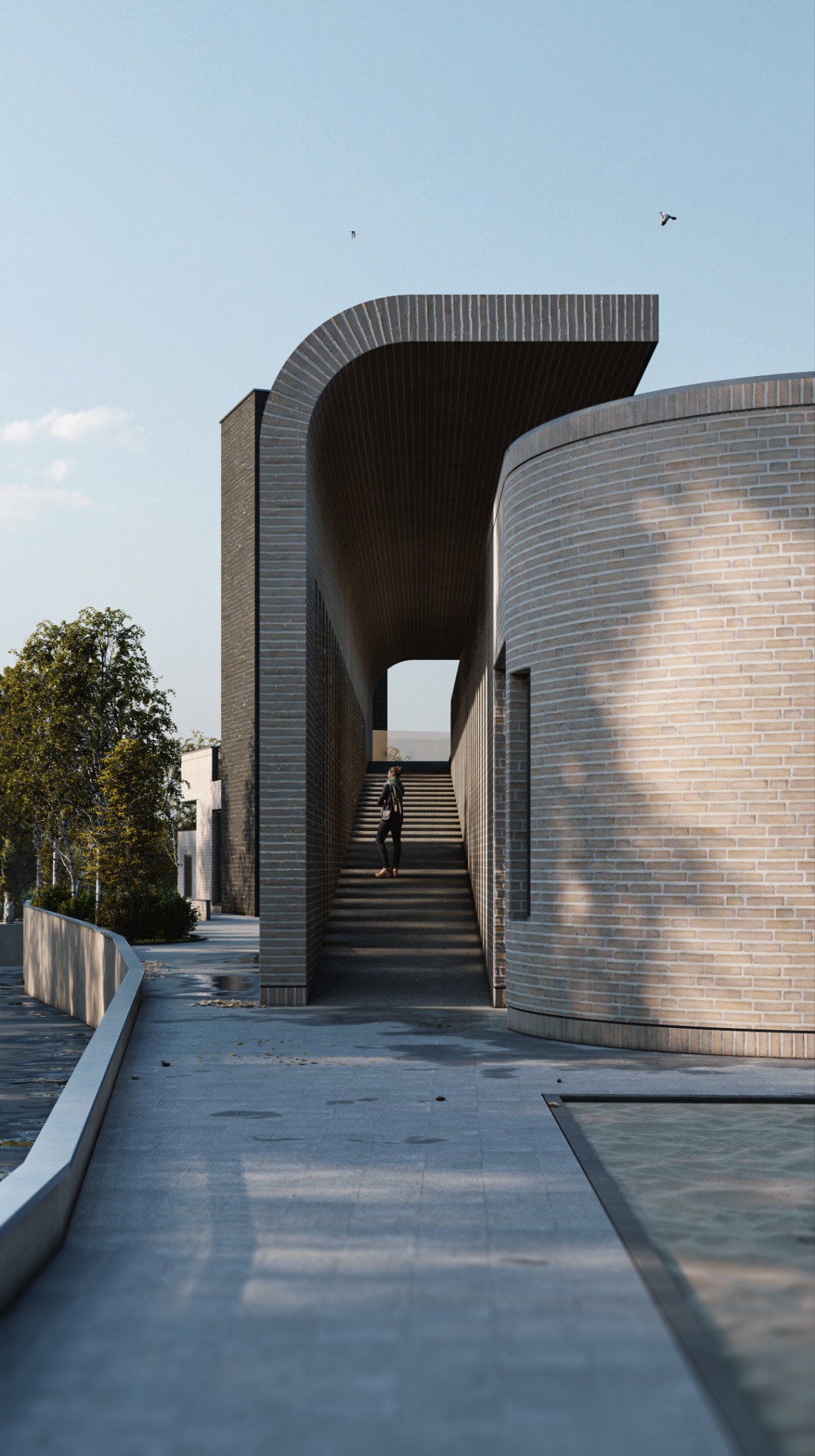 Saqqez Autism Center — Ramp leading to the rooftop