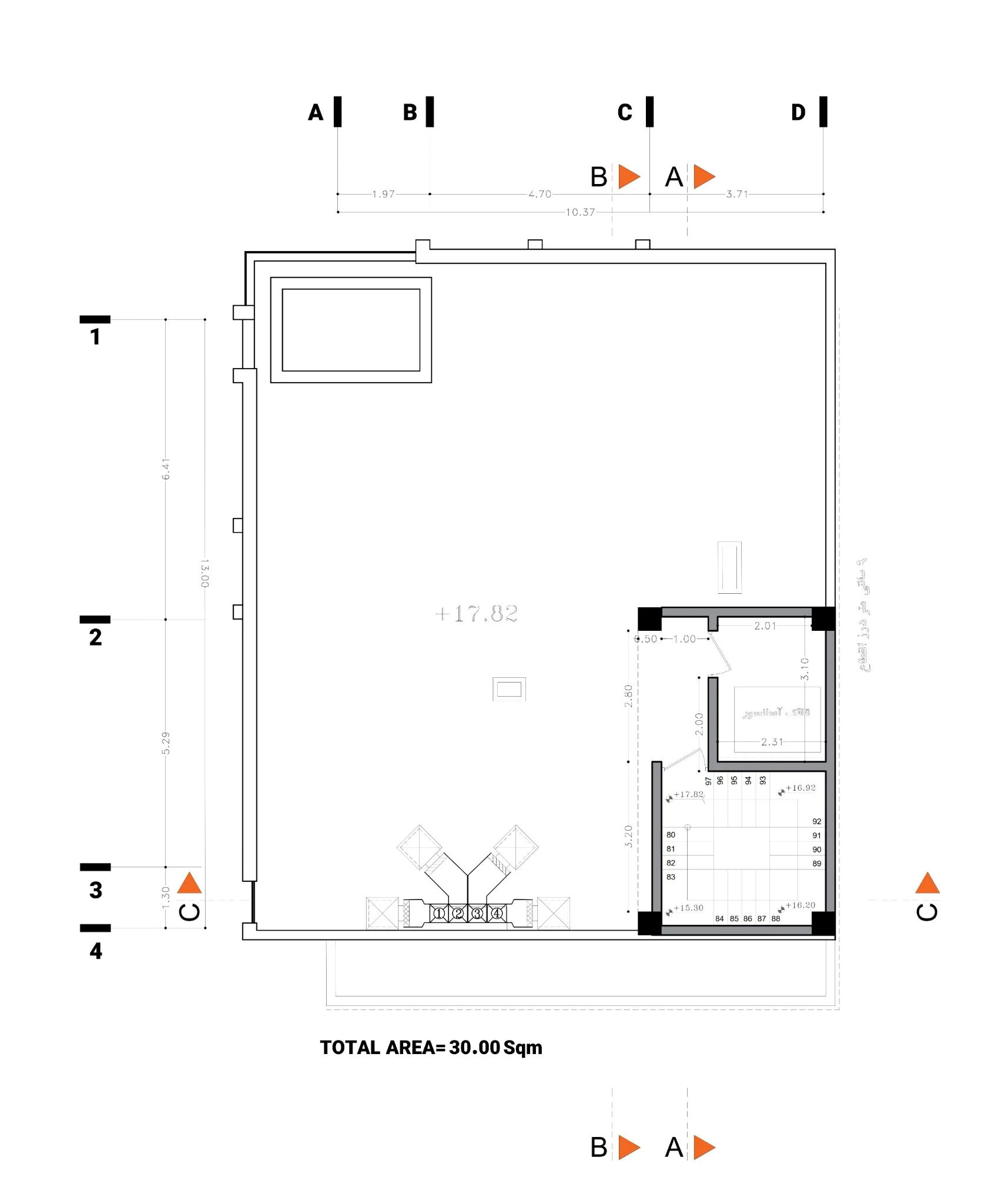Shahrak Residential Building — Upper terrace plan