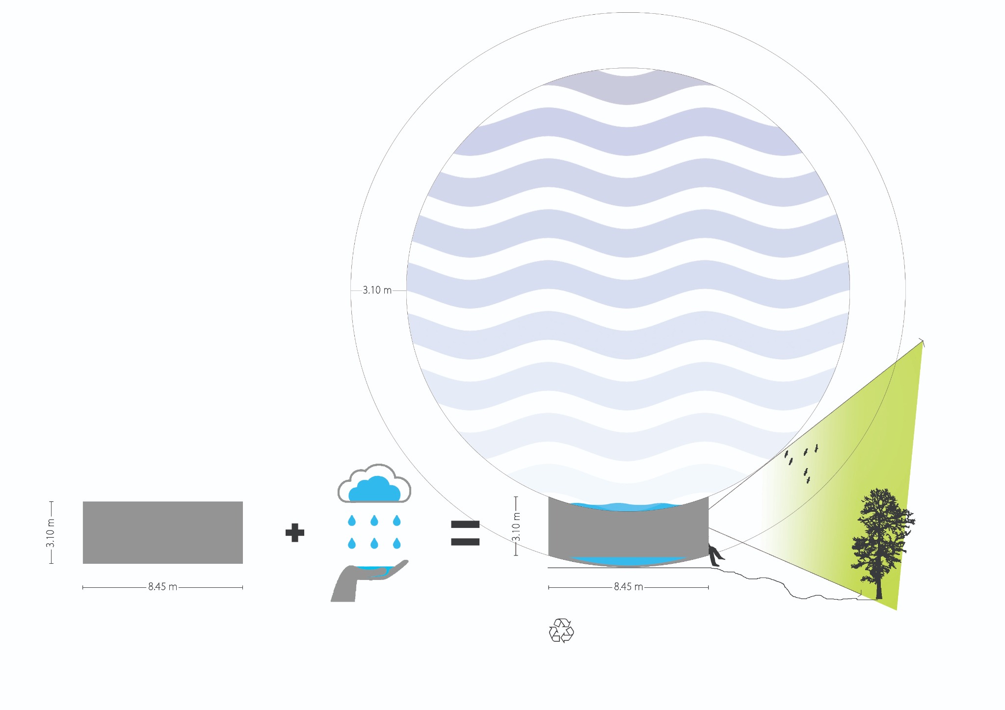 Wave House — Concept diagram: water and wave