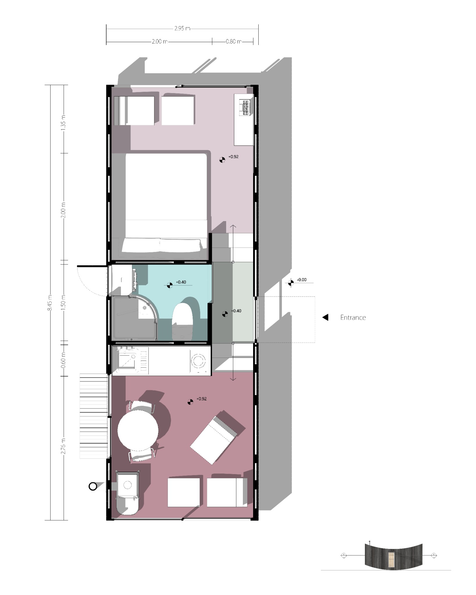 Wave House — Modular floor plan and service core