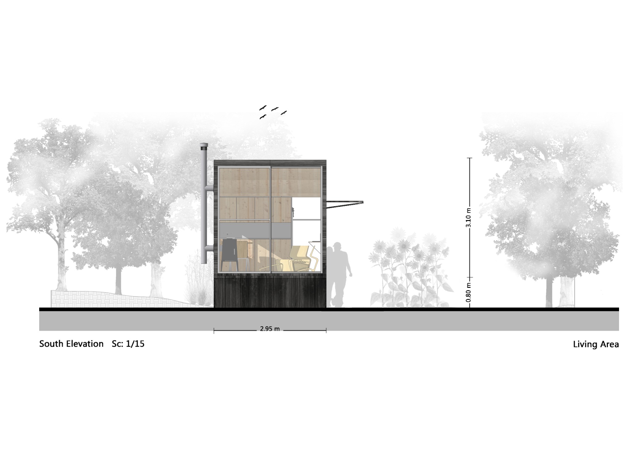 Wave House — South elevation